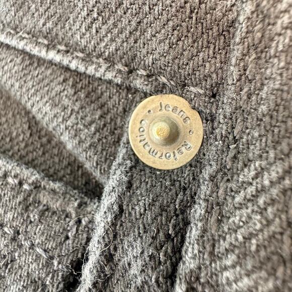 Reformation Womens Liza Slit Hem Ultra High Rise Straight Long Jeans 26 Black - Picture 10 of 14